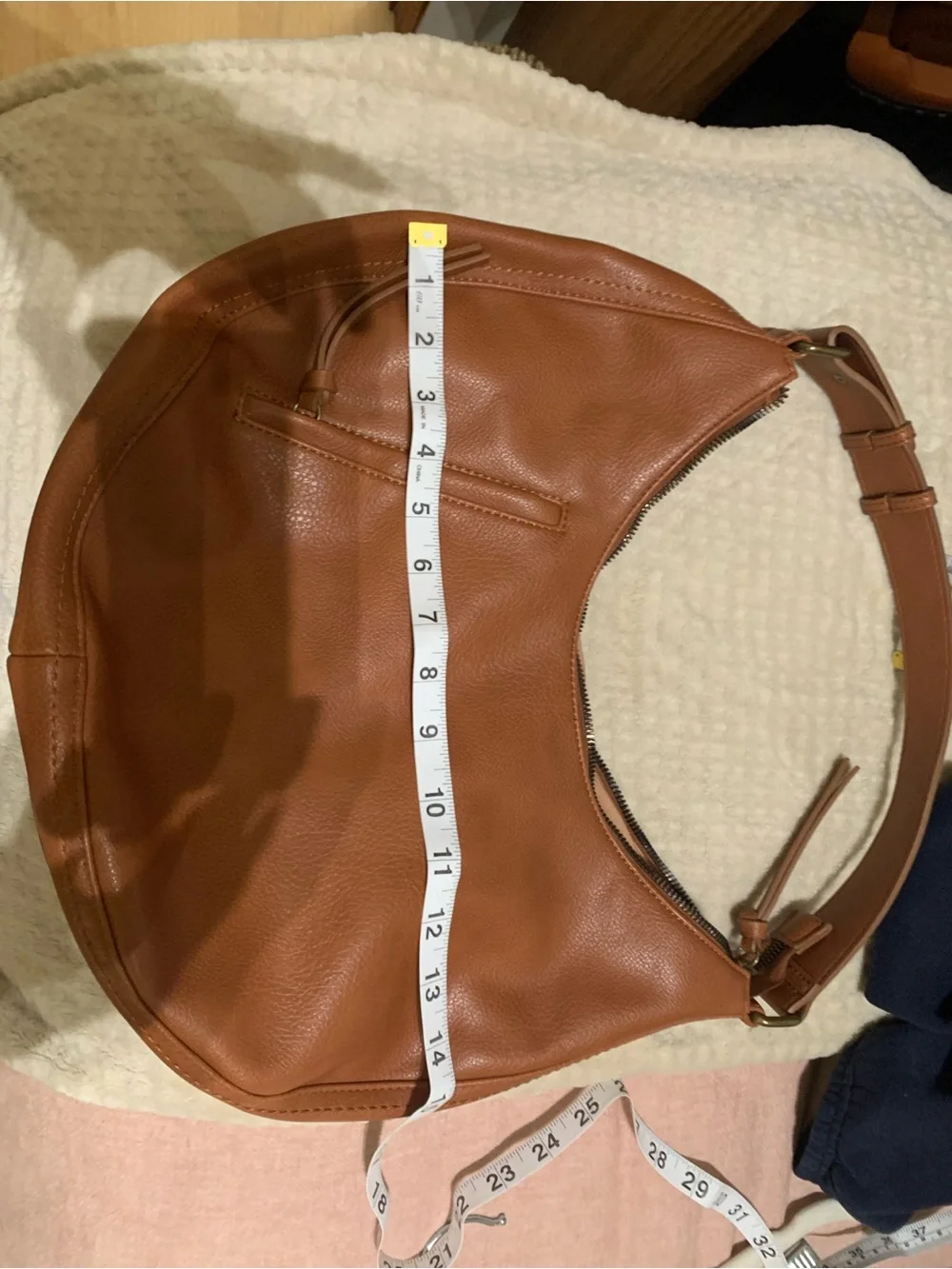 Sonoma Tan Pebbled Leather Hobo Bag